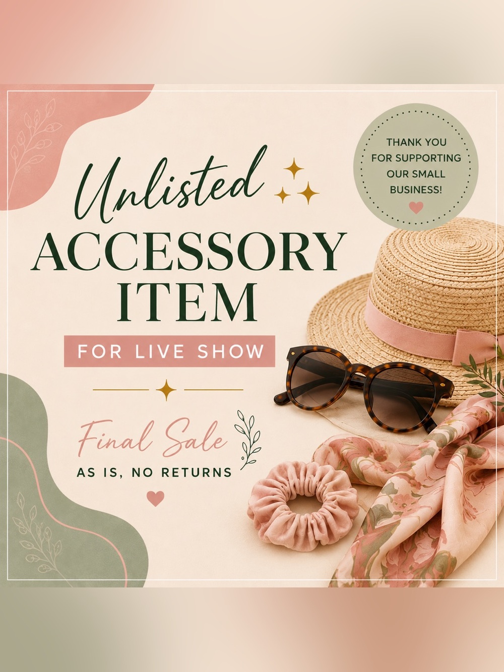 Unlisted Accessory  🕶️Item-SOLD AS IS